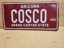 Expired Arizona RED license plate "COSCO"