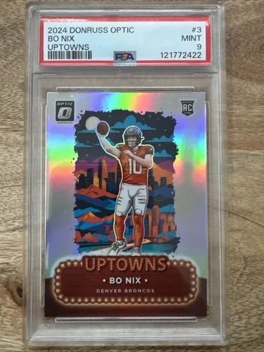 2024 Panini Donruss Optic - Uptowns Bo Nix #3 (RC) PSA 9