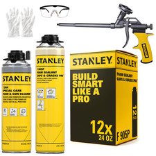 Stanley F905P Gaps  Cracks Pro Gun Foam 24oz, 12 Pack - Gun Included Set