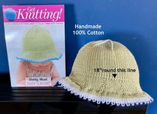 HANDMADE MY MYSELF  ~ BABIES SUN HAT ~ 6 - 9 MONTHS ~ 100% PREMIUM COTTON ~ NEW