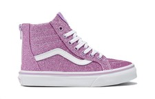 Vans Sk8-Hi Zip VN0A4BUXLLC Sneaker Kids 2.5 Purple Glitter Skateboarding Shoes