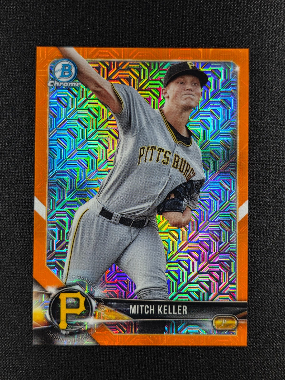 Mitch Keller 2018 Bowman Chrome Mega Mojo Orange Refractor 2/25 #BCP38 PIRATES