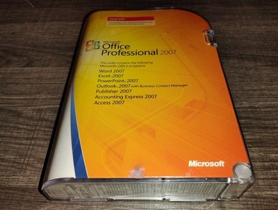 Microsoft Office Professional 2007 PC 2 CD-ROMs Upgrade Retail Pro Version Boxed