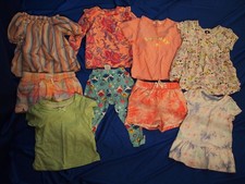 Lot of 9 2T-3T Girls Tops Shorts Shirts Gap H M Old Navy Cat Jack Osh Kosh