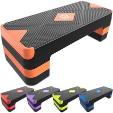GYMMAGE Adjustable Aerobic Exercise Step Platform - 3-Level Height for Workout