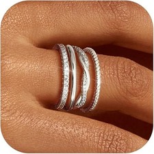 Stackable Rings for Women Non Tarnish 14K Gold Plated Dainty Cubic Zirconia Ring