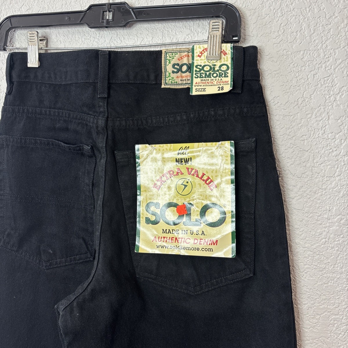 Solo Jeans Sz 28x30 NET Authentic Denim Dead Stock- Black Baggy