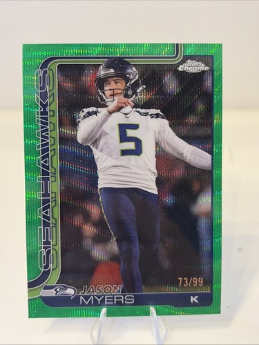 Jason Myers 2025 Topps Chrome Green Wave Refractor /99 Colour Match