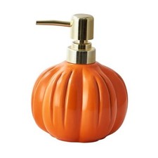 Halloween Pumpkin Soap Dispenser Bathroom Fall Decor, 15oz Refillable Orange