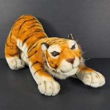 Toy Works Bengal Tiger Plush Stuffed Animal 16" Realistic Firm Body Orange Black