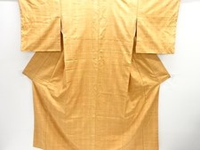 7791705: JAPANESE KIMONO / ANTIQUE PLAID TSUMUGI KIMONO