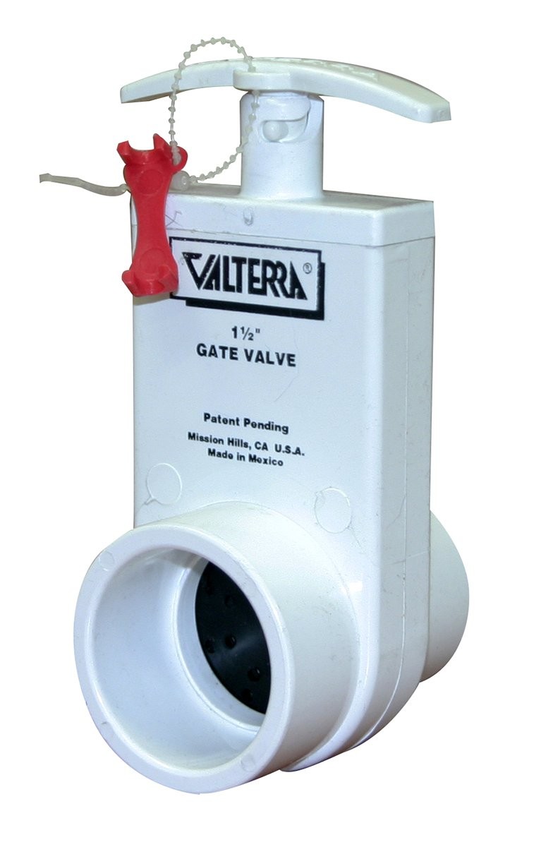 Valterra 2101X PVC Gate Valve, White, 1-1/2" Inner Diameter, 1.9" Outer Diameter