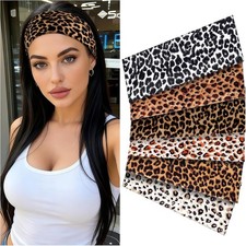 6Pcs Headbands for Women Girls Non Slip Leopard Trendy Cheetah Wide Headbands