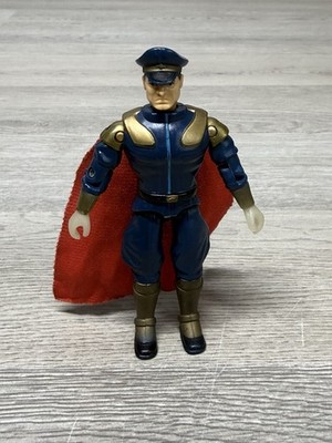 1993 Hasbro GI Joe Street Fighter M Bison Blue Outfit Red Cape Figure (damaged)
