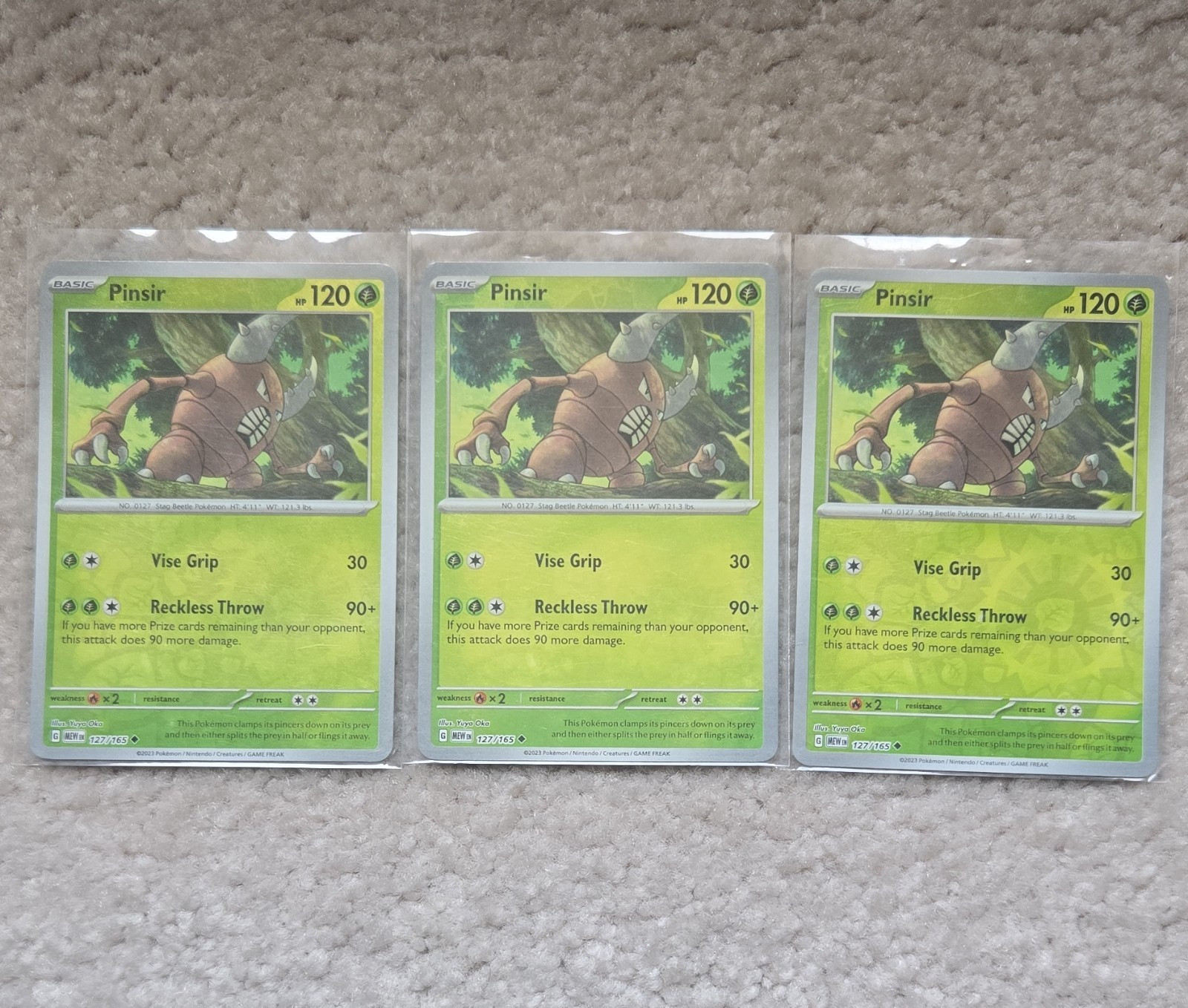 Pinsir Reverse Holo Uncommon SV: Scarlet & Violet 151 127/165 NM Pokemon Card 3x