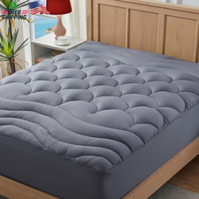 King Mattress Pad for Back  Hip Pain Relief, Pillow Top Cooling Bed Topper Quil