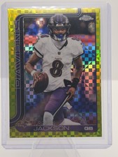 2025 Topps Chrome - Lamar Jackson #24 Lime Green X-Fractor