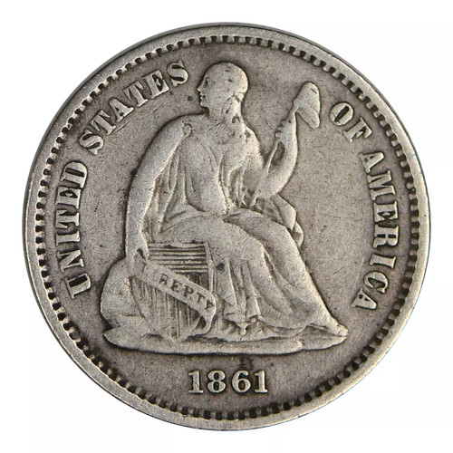1861 Seated Liberty Half Dime Very Good Condition | eBay