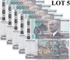 Cambodia 10000 Riels 2015 P 69 UNC 1/20 Bundle Lot 5 pcs