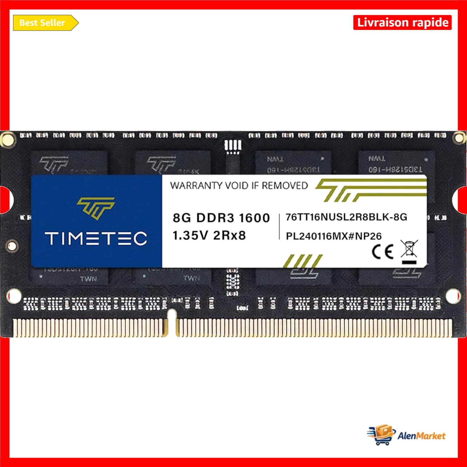 RAM DDR3 8Go Timetec SODIMM pour accélérer votre PC portable au quotidien