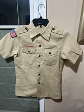 Boy Scout BSA UNIFORM Tan SHIRT Youth Large Short Sleeve P34