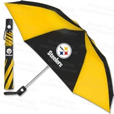 Pittsburgh STEELERS Football Black and Gold w Steeler Logo Umbrella NEW with Tag