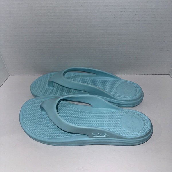 Totes Sol Bounce Flip Flops Women Size 9 Light Blue Everywear Thong Sandals