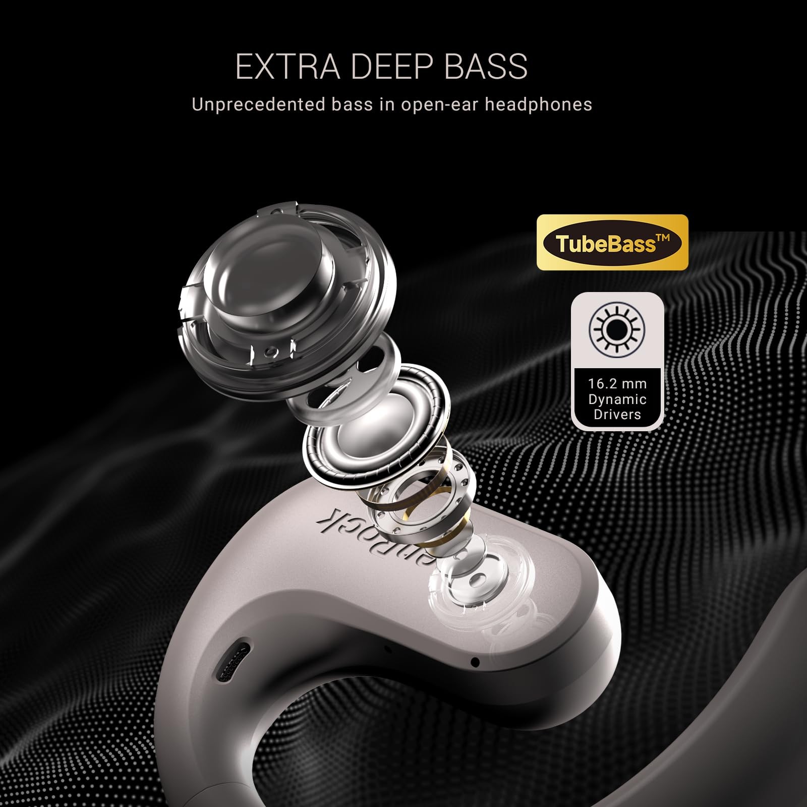 OpenRock Bone Conduction Headphones Bluetooth 5.3 Waterproof 40H Battery