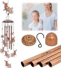 34" Memorial Windchimes Outdoors Cat Gifts for Women/Mom Home Porch Garden Decor
