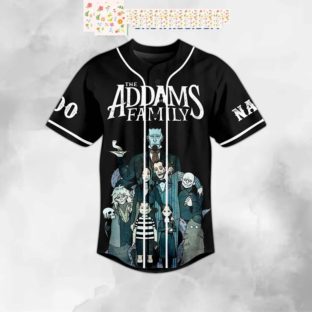 The Addams Family Tombstones Personalized Baseball Jersey