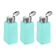 3PCS 250ML(8.5oz) Push Down Alcohol Dispenser Pump Press Empty Bottles, Green
