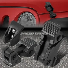 FOR 07-17 JEEP WRANGLER JK MATTE BLACK ABS PAIR HOOD LATCH LOCK CATCH+MOUNT KIT