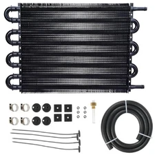 8 Rows Universal Aluminum Remote Transmission Oil Cooler Radiator Converter Kit