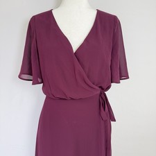 Show Me Your Mumu Sophia Wrap Dress XL Burgundy Maroon Maxi Flutter Sleeve