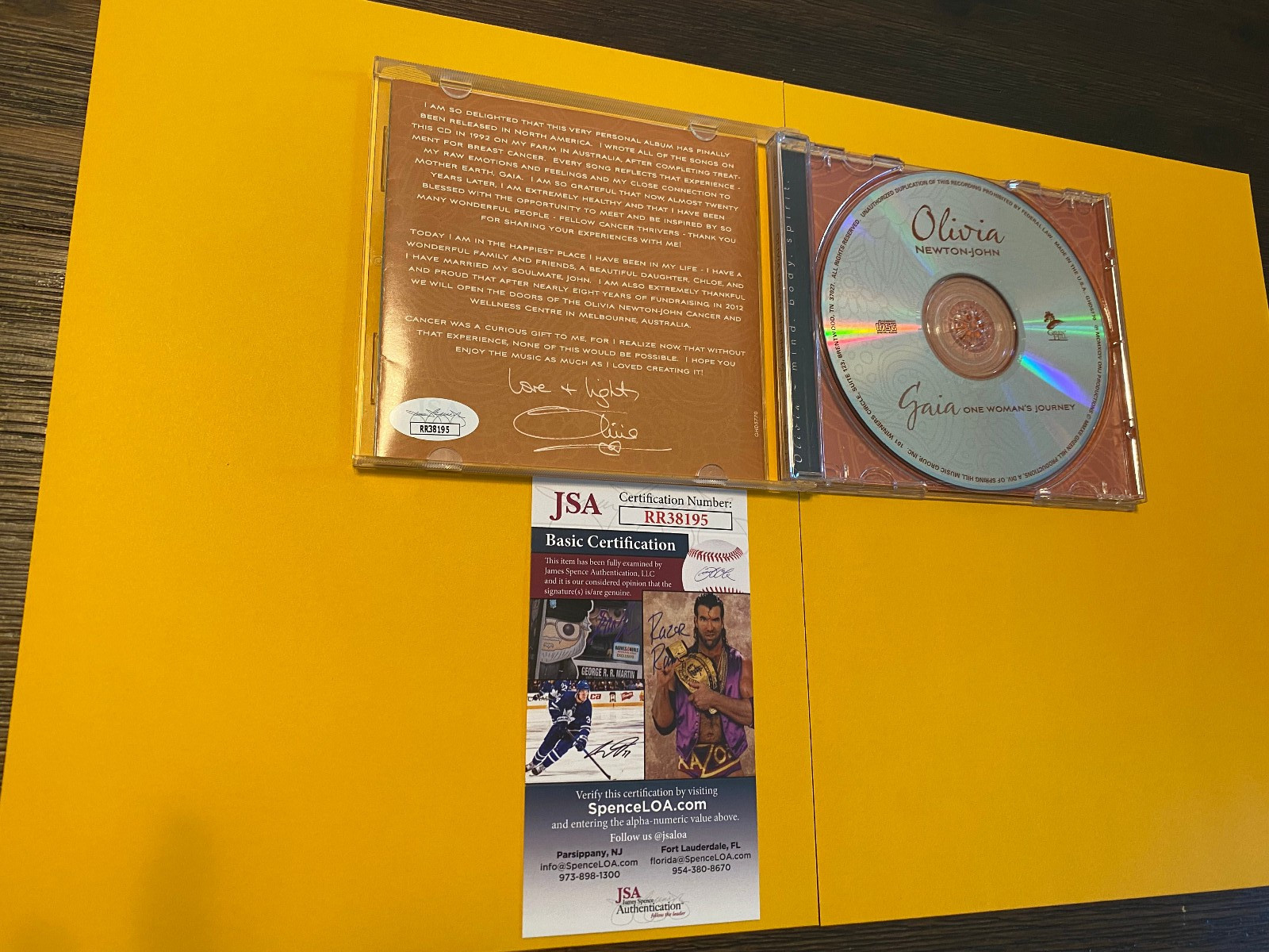 Olivia Newton John Gaia One Woman's Journey Autograph CD with JSA COA