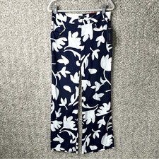 Tommy Hilfiger Pants Women  s 6 Navy Blue  White Floral Print NWT