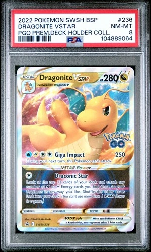 2022 POKEMON SWSH BLACK STAR PROMO #236 DRAGONITE VSTAR PSA 8