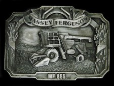 UB01169 NOS VINTAGE 1986 MASSEY FERGUSON MF 855 TRACTOR PEWTER BELT BUCKLE