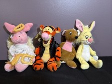 Disney Pooh Piglet Tigger Plush Lot of 4 Mattel Bean Bag NWT
