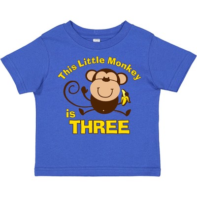 Inktastic Little Monkey 3rd Birthday Boy Toddler T-Shirt Boys Jungle Safari Kid