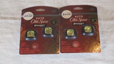 Febreze Car Air Freshener Odor Eliminator Clips Wood Old Spice Swagger 