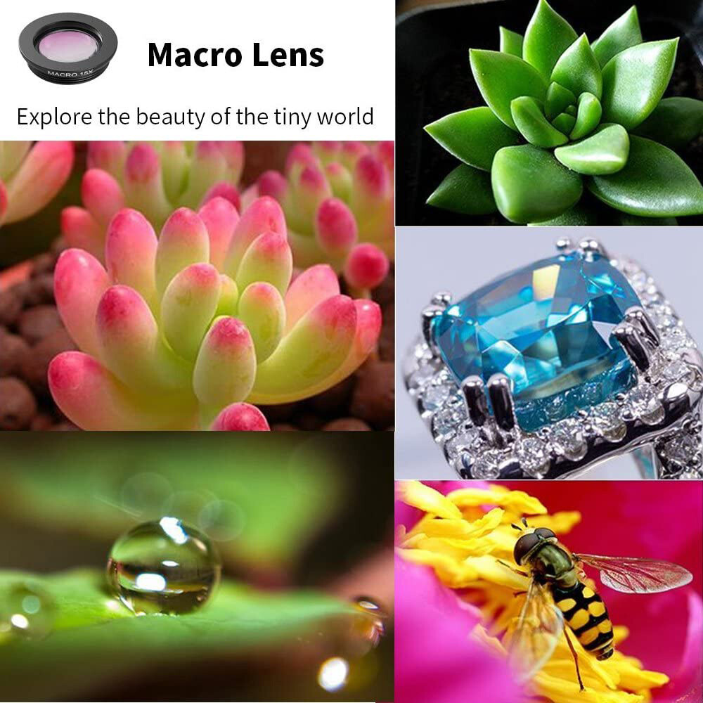 10in1 Cell Phone Camera Lens Kit for iPhone Android Universal Clip On