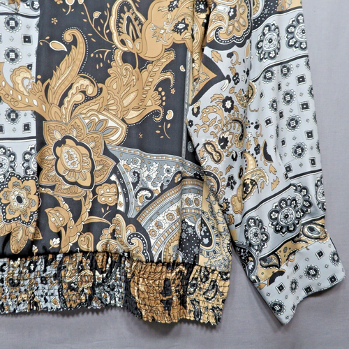 VTG ALFRED DUNNER SZ 14/ L WOMEN'S PADDED SHOULDER PAISLEY/FLORAL PRINT BLOUSE - Picture 6 of 12