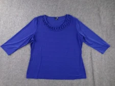 East 5th Top Women Extra Large Purple Ruffles Capsule Base Layer Preppy Office