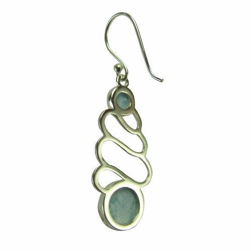 EARRINGS Sterling Silver Earrings with Larimar Stone Earrings Beautiful by S&F - Picture 4 of 8