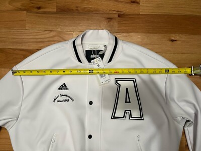 Adidas Collegiate Premium Varsity Bomber Jacket Q3 White Adidas Collegiate Premium Varsity Bomber Jacket Q3 White