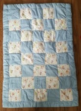 Winnie the Pooh Crib Comforter - Blanket Blue Toddler Baby Infant Disney VTG