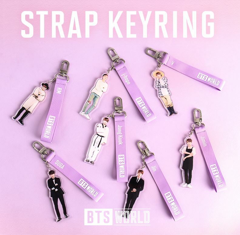 BTS WORLD OFFICIAL GOODS STRAP KEYRING KEY RING NEW | eBay