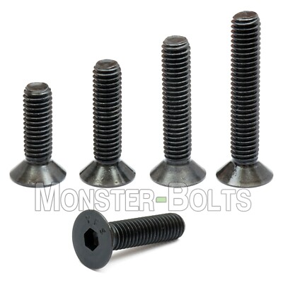 1/4-20 Flat Head Socket Caps Screws, Alloy Steel Black Oxide SAE Countersunk 82°