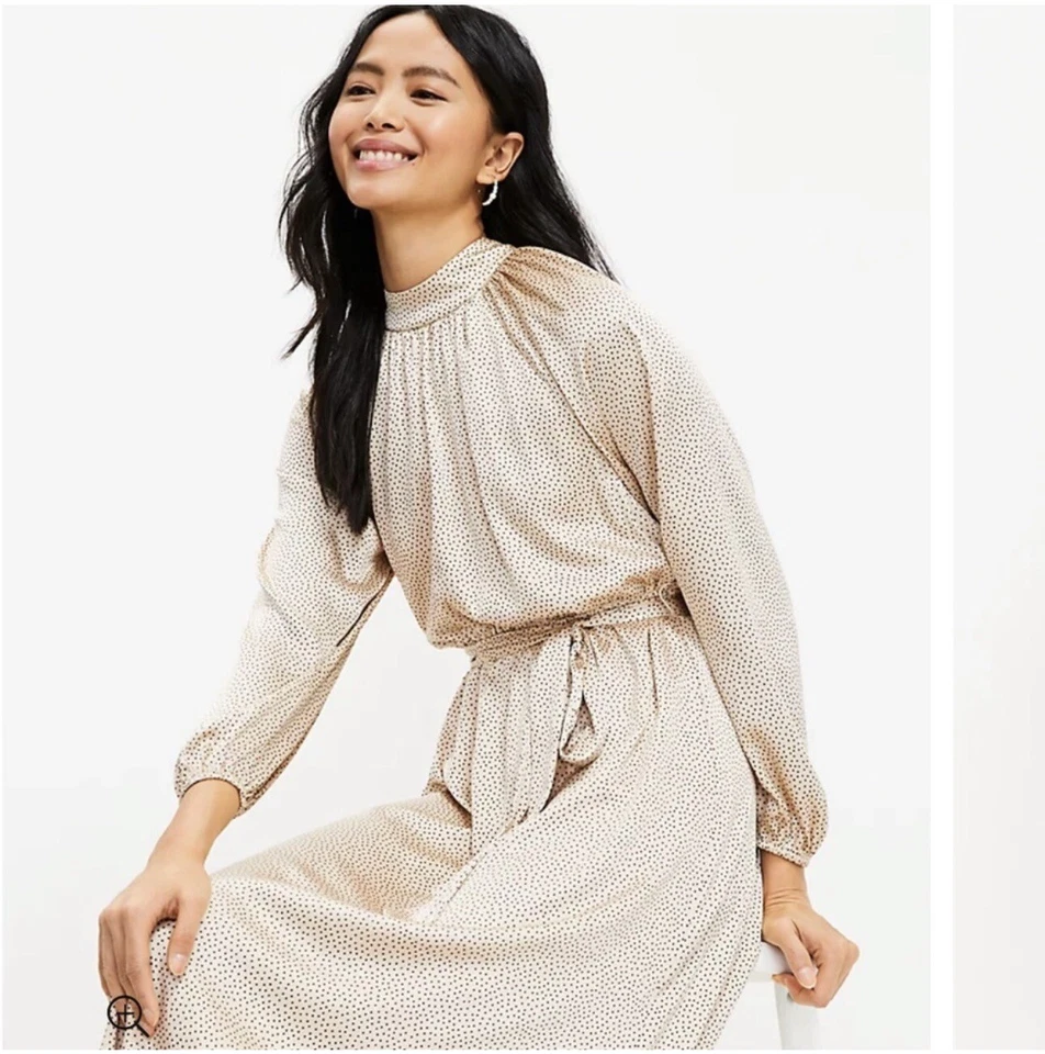 Loft Midi Dotted Dress 4